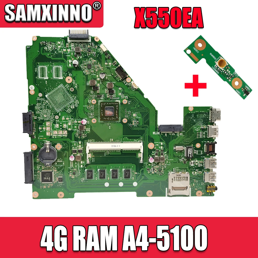 Материнская плата X550EP X550EA для ноутбука Asus X550EA F552EP F552E A552E X552E D552E, оригинальная материнская плата 4G ОЗУ 
Материнская плата X550EP X550EA для ноутбука Asus X550EA F552EP F552E A552E X552E D552E, оригинальная материнская плата 4G ОЗУ