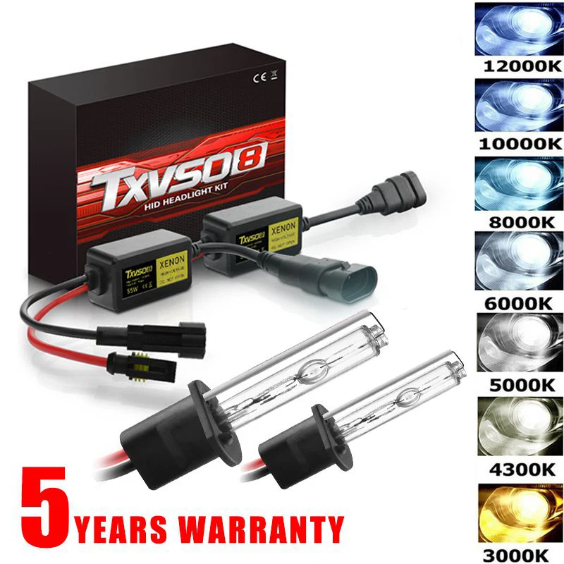 

TXVSO8 H1 H7 Xenon Headlight Kit Ballast 12V 55W HID Bulb 3000K 4300K 5000K 6000K 8000K 10000K 12000K Car Headlamp Accessories