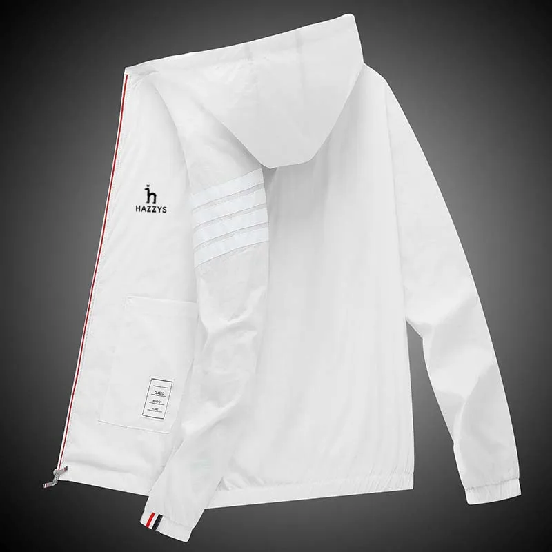 

Men's Quick Dry HAZZYS Skin Coat Sunscreen Waterproof UV Thin Outwear Ultra-Light Breathable Golf For Men Hooded Jacket Wear