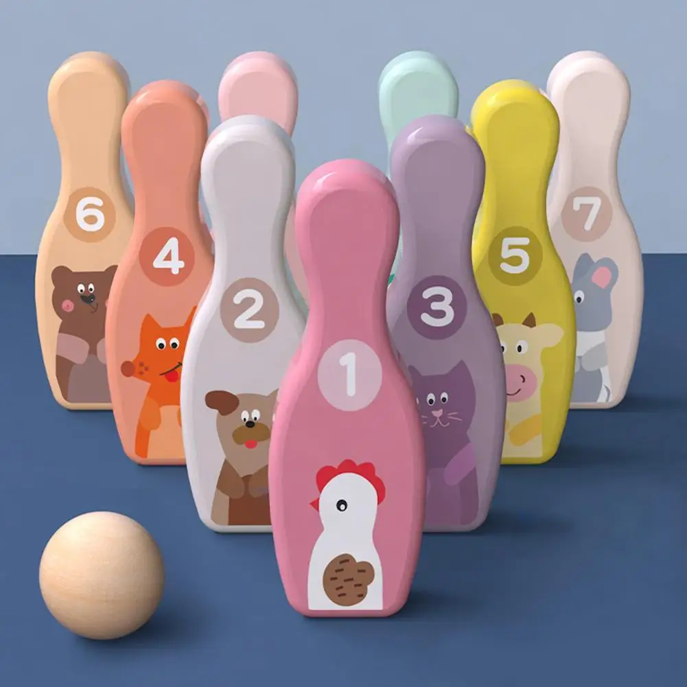 Colorful Cartoon Animal Bowling Game Early Childhood Parent-child Interactive Educational Toys With Wooden Ball Montessori Toys
Colorful Cartoon Animal Bowling Game Early Childhood Parent-child Interactive Educational Toys With Wooden Ball Montessori Toys