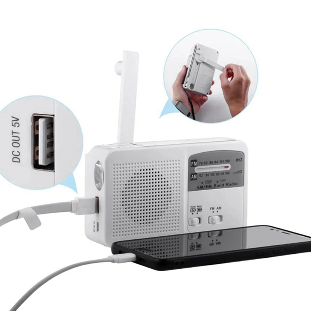 Mini Fm Radio Camping Flashlight Emergency Radio Handcrank Solar Power Bank Disaster Battery USB Recharging Phone Charger
Mini Fm Radio Camping Flashlight Emergency Radio Handcrank Solar Power Bank Disaster Battery USB Recharging Phone Charger