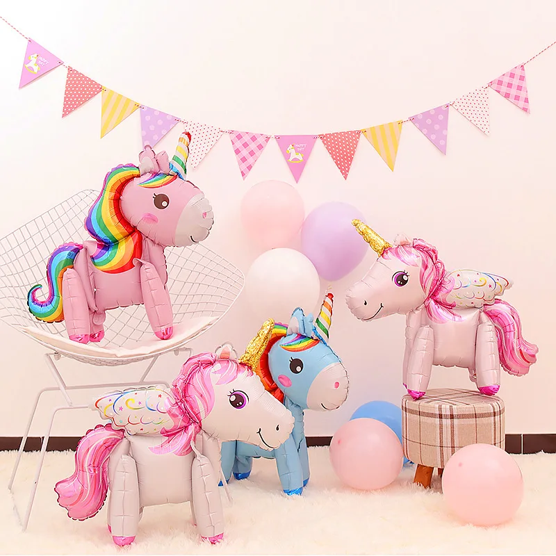 

Rainbow Unicorn Foil Balloon Party Decor Helium Ball For Happy Birthday Wedding Party Decorations Kids Gifts Baby Shower Globos