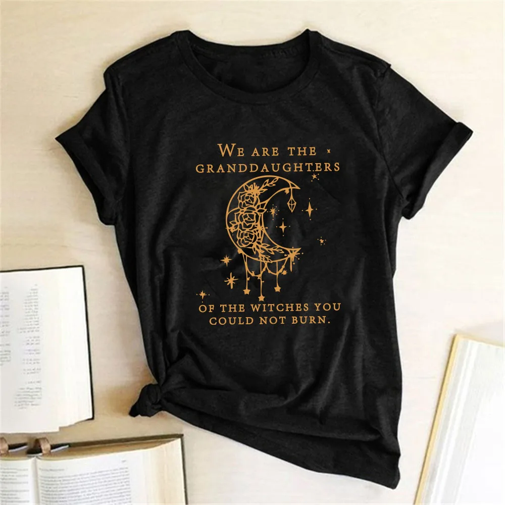 We Are The Granddaughters Of The Witch You Can't Burn Letter Print Women's T-Shirt Short Sleeve Summer Loose T-Shirt
We Are The Granddaughters Of The Witch You Can't Burn Letter Print Women's T-Shirt Short Sleeve Summer Loose T-Shirt