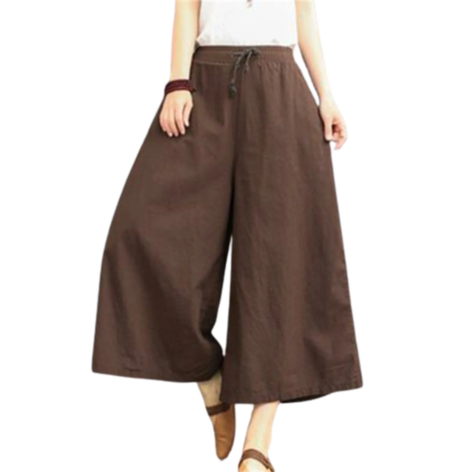New Women Summer Oversize Wide Leg Pants Cotton Linen Causal Trousers Solid Color Clothing For Girls Tie Waist Loose Fit
New Women Summer Oversize Wide Leg Pants Cotton Linen Causal Trousers Solid Color Clothing For Girls Tie Waist Loose Fit