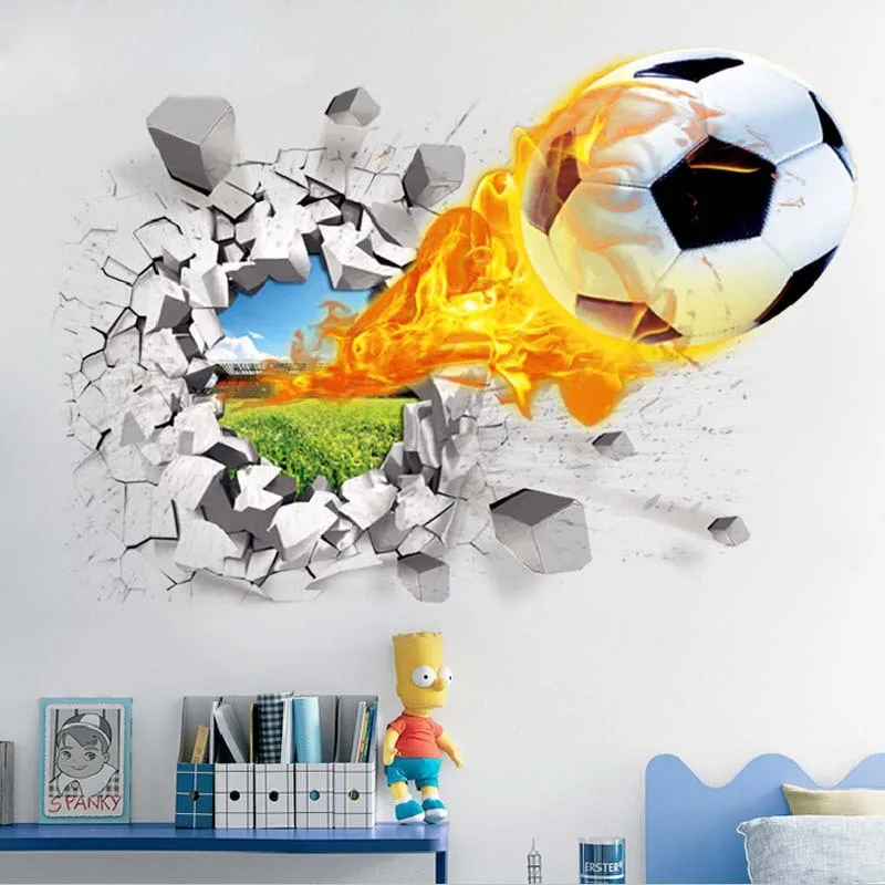 3D Football broken wall sticker for kids room Children bedroom wall decals boys room decoration gift
3D Football broken wall sticker for kids room Children bedroom wall decals boys room decoration gift