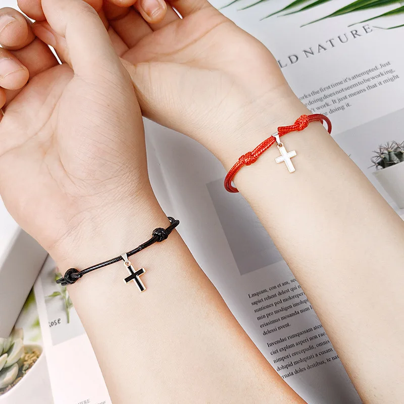 2Pcs Cross Couple Bracelet New Fashion White Black Red Lucky Bracelets For Women Men Lover Friend Handmade Trendy Charm Jewelry
2Pcs Cross Couple Bracelet New Fashion White Black Red Lucky Bracelets For Women Men Lover Friend Handmade Trendy Charm Jewelry