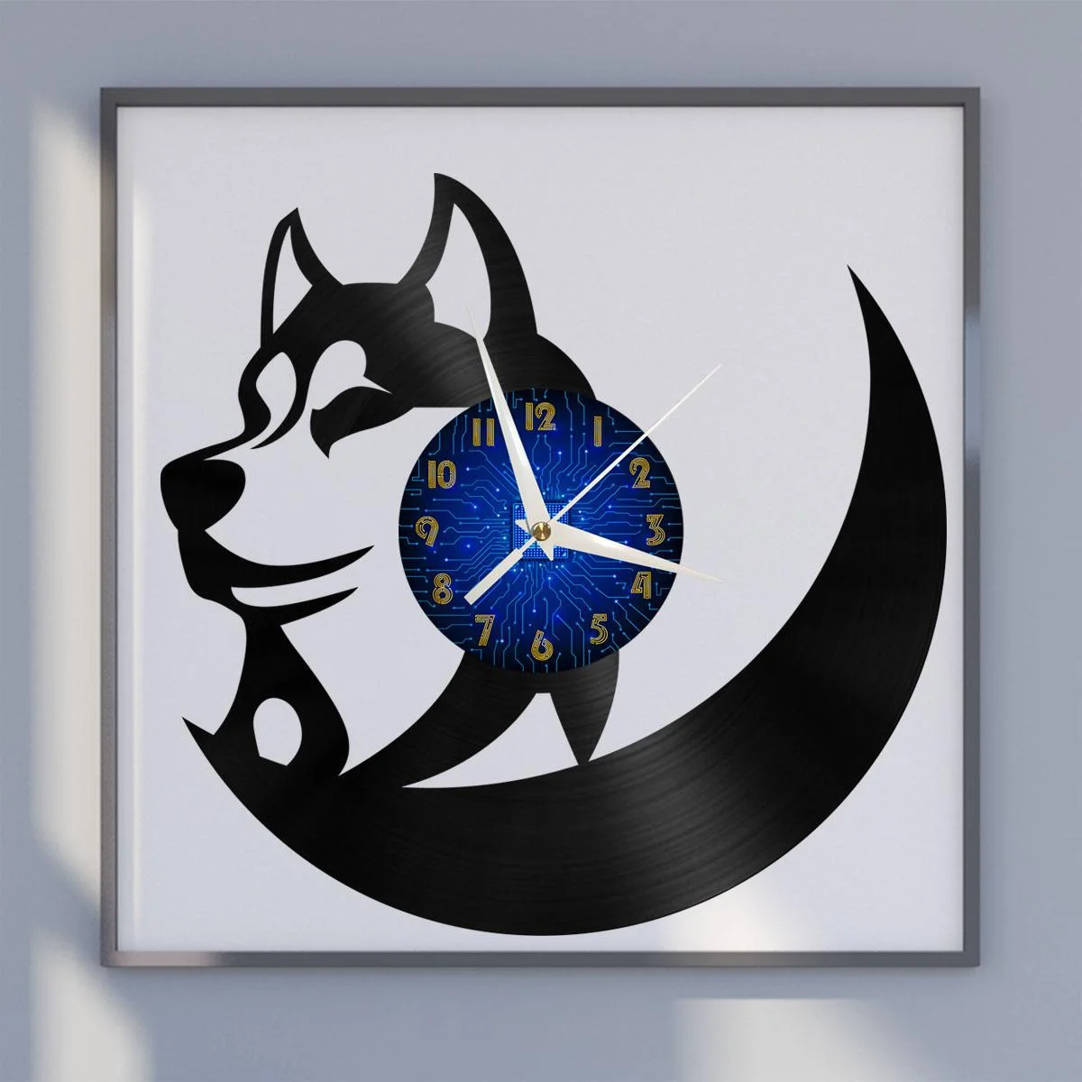 Husky Silhouette Vinyl Wall Clock, Vinyl Record Clock Wall Art Silent & Non-ticking
Husky Silhouette Vinyl Wall Clock, Vinyl Record Clock Wall Art Silent & Non-ticking