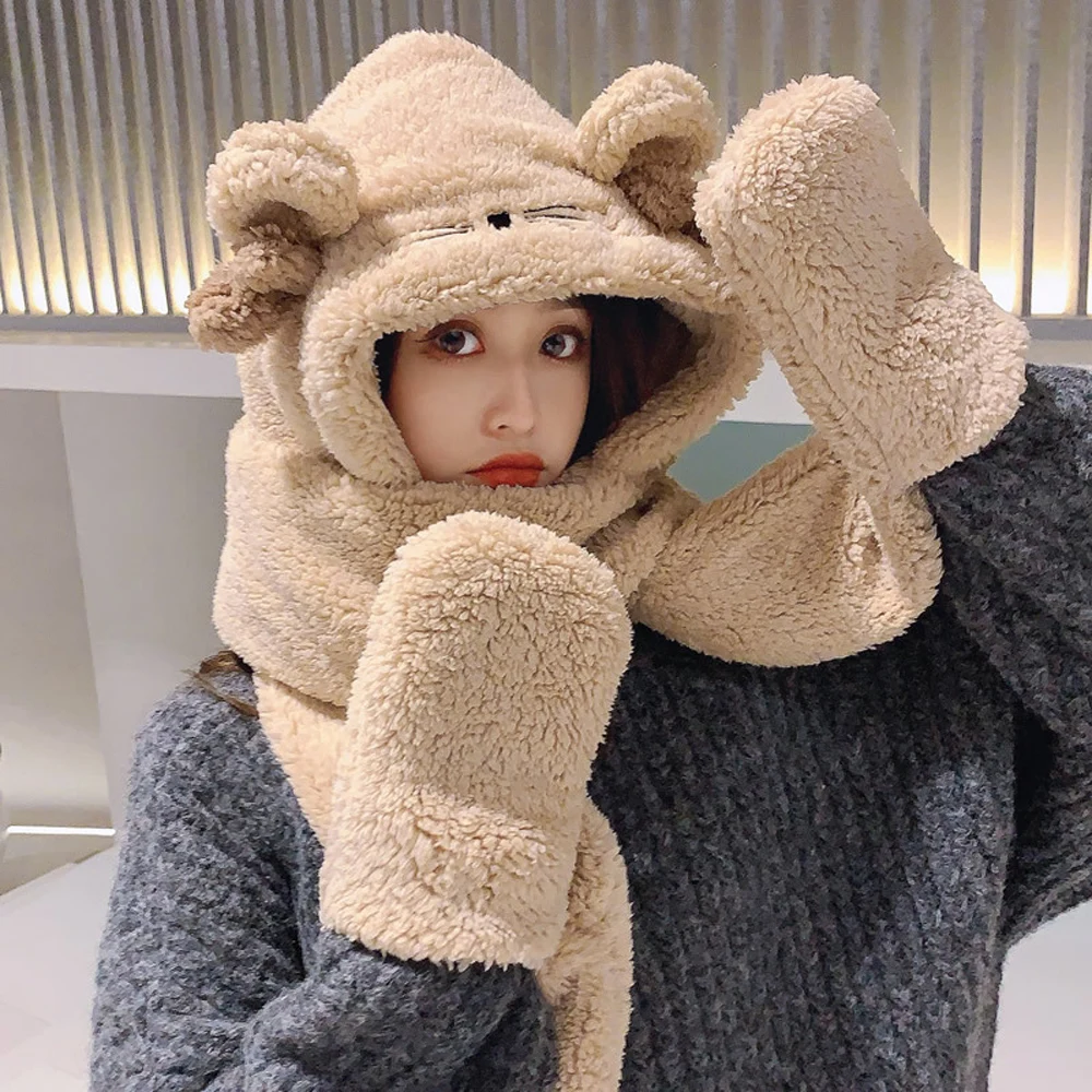 Fashion Women Girl Caps Gloves Scarf Three-piece Suit Plush Cute Winter Warm Soft Solid colour Casual Hat 3+M6059#
Fashion Women Girl Caps Gloves Scarf Three-piece Suit Plush Cute Winter Warm Soft Solid colour Casual Hat 3+M6059#