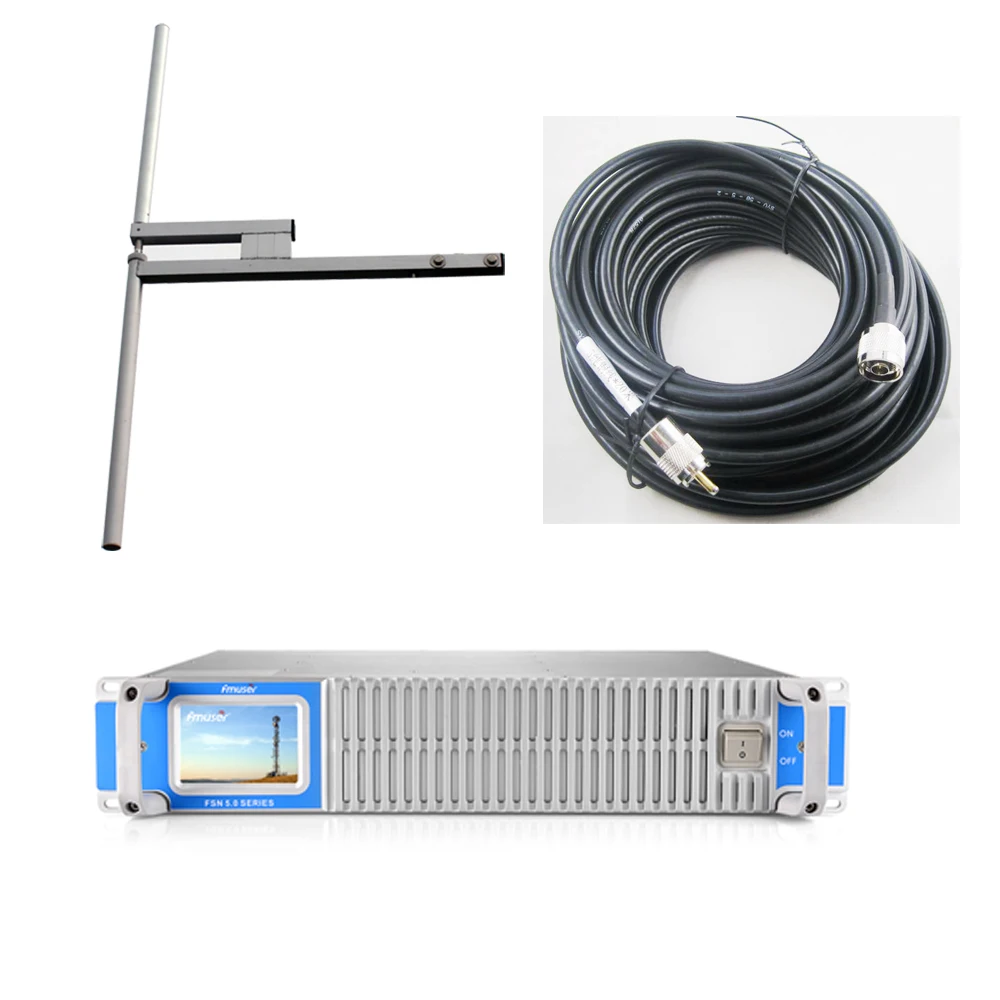 

FMUSER FMT5-350T 350W Wireless Audio FM Broadcasting Radio Transmitter+ FU-DV2 FM Dipole Antenna +Cable A KIT For Radio Station