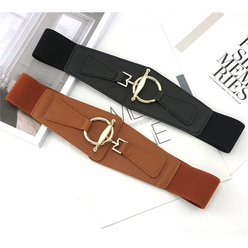 Fashion Luxury Women Coat Dress Waistband Ladies Wide Corset Belt Elastic Waist Belt Gold Round Buckle Wild Vintage Waist Seal
Fashion Luxury Women Coat Dress Waistband Ladies Wide Corset Belt Elastic Waist Belt Gold Round Buckle Wild Vintage Waist Seal