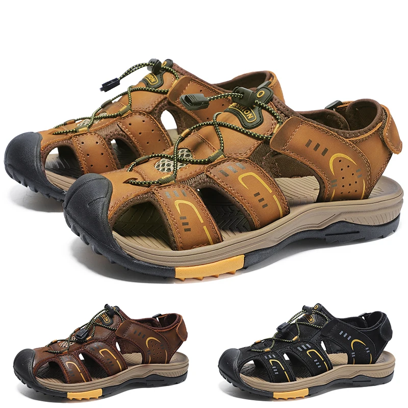 New Outdoor Men Sandals Summer Breathable Quick-drying Beach Shoes Hollow Design Leather Anti-collision Sandals Sports Shoes
New Outdoor Men Sandals Summer Breathable Quick-drying Beach Shoes Hollow Design Leather Anti-collision Sandals Sports Shoes