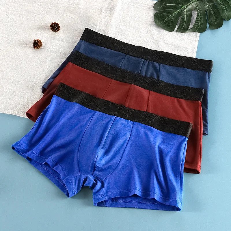 

3PCS Underwear Pack Modal Breathable Sexy Mens Boxer Briefs Men Boxer Shorts Man Boxers Lot Man Long Lycra Pack Thin U Pouch