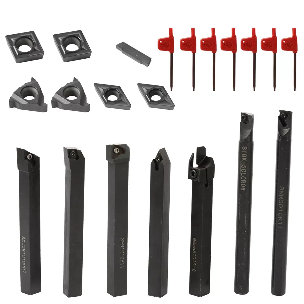 21PCS Multifunctional Solid Carbide Inserts Holder Boring Bar With Wrenches For Lathe Turning Tools
21PCS Multifunctional Solid Carbide Inserts Holder Boring Bar With Wrenches For Lathe Turning Tools