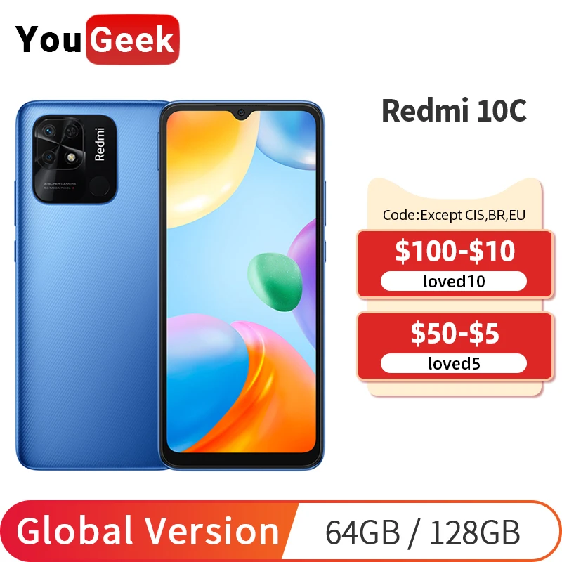 Global Version Xiaomi Redmi 10C Smartphone Snapdragon 680 4GB 64GB/128GB 6.71" Display 50MP Camera 5000mAh Fast Charging
Global Version Xiaomi Redmi 10C Smartphone Snapdragon 680 4GB 64GB/128GB 6.71" Display 50MP Camera 5000mAh Fast Charging