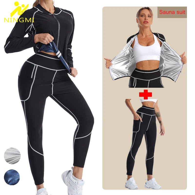 NINGMI Sauna Top Women Waist Trainer Sauna Pants Shapewear Shirt with Zipe Slimming Pants Weight Loss Fitness Sauan Sportwear
NINGMI Sauna Top Women Waist Trainer Sauna Pants Shapewear Shirt with Zipe Slimming Pants Weight Loss Fitness Sauan Sportwear