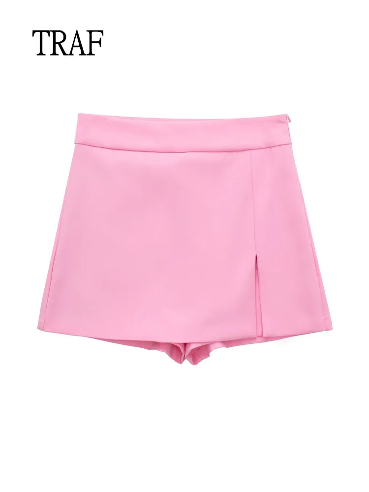 TRAF Pink Short Skirt 2022 Fashion High Waist Mini Shorts Woman clothing Split Casual Short Pants Chic Green White Summer Skirt
TRAF Pink Short Skirt 2022 Fashion High Waist Mini Shorts Woman clothing Split Casual Short Pants Chic Green White Summer Skirt