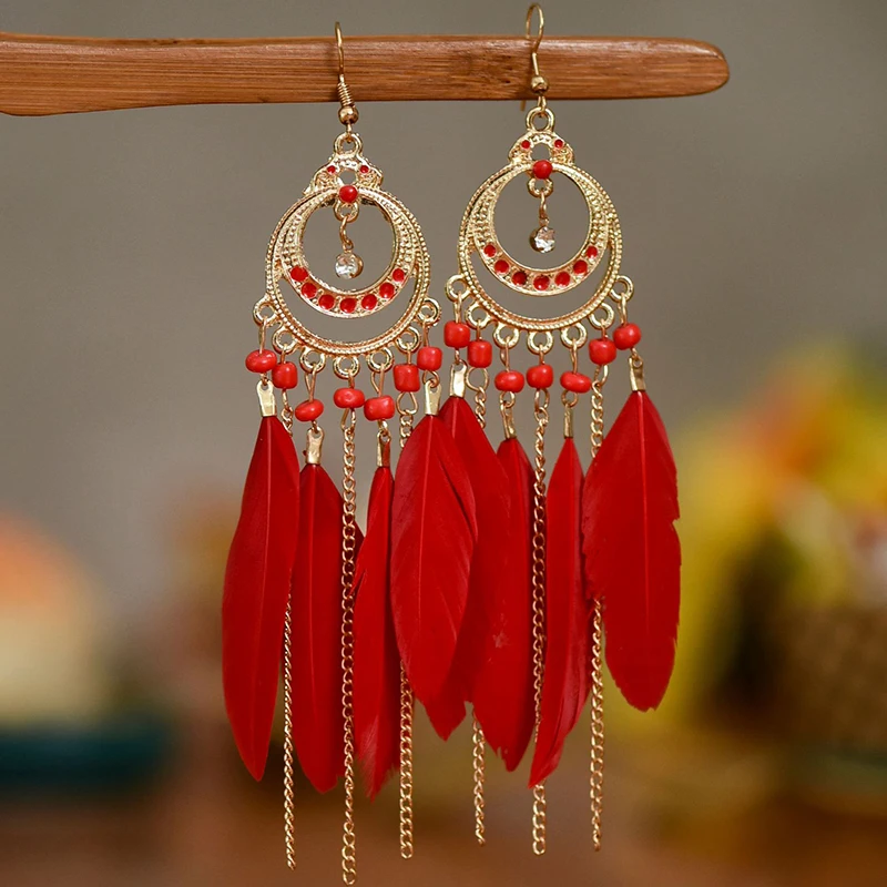 Boho Classic Long Tassel Dangle Earrings for Women Trendy Creative Feather Pendant Earring Fashion Earrings Jewelry Accessories
Boho Classic Long Tassel Dangle Earrings for Women Trendy Creative Feather Pendant Earring Fashion Earrings Jewelry Accessories