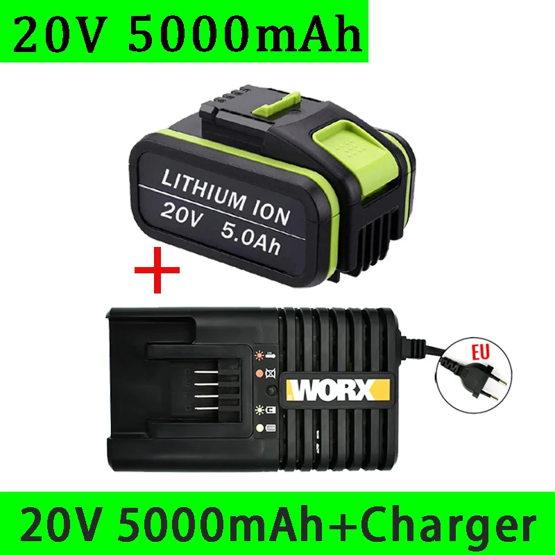 NEW 20V5000mAh Lithium Rechargeable Replacement Battery for Worx Power Tools WA3551 WA3553 WX390 WX176 WX178 WX386 WX678
NEW 20V5000mAh Lithium Rechargeable Replacement Battery for Worx Power Tools WA3551 WA3553 WX390 WX176 WX178 WX386 WX678