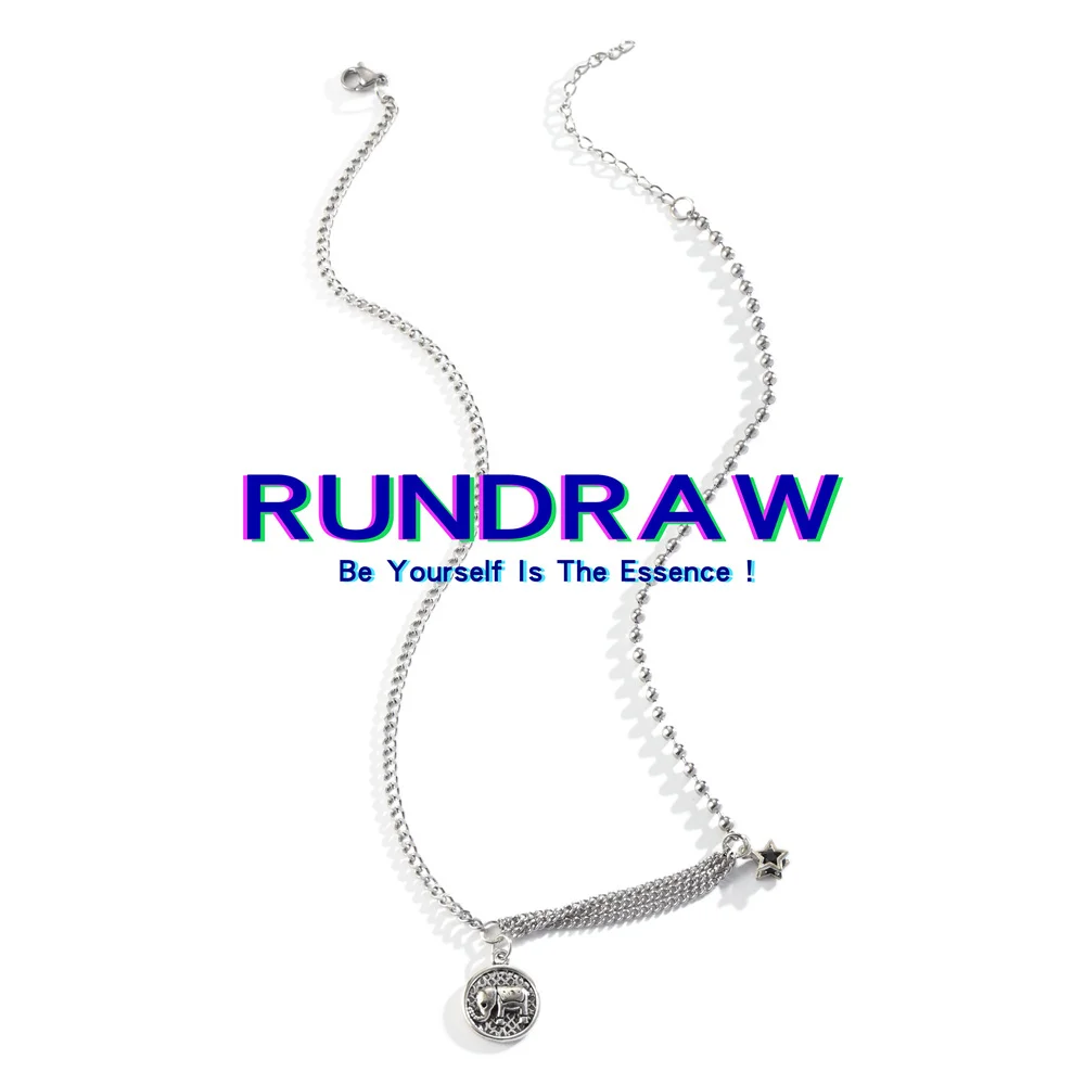 Rundraw Fashion Silver Color Women Elephant Pentagram Pendant Fashion Chain Necklace Party Gifts Necklace
Rundraw Fashion Silver Color Women Elephant Pentagram Pendant Fashion Chain Necklace Party Gifts Necklace