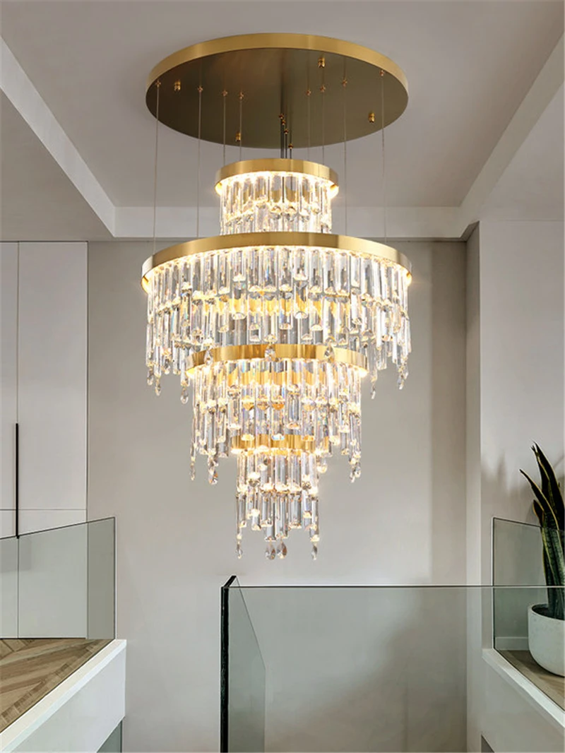 Modern Crystal Chandelier For Staircase Living Room Led Luxury Home Decor Light Creative Design Lamp Gold Round Cristal
Modern Crystal Chandelier For Staircase Living Room Led Luxury Home Decor Light Creative Design Lamp Gold Round Cristal