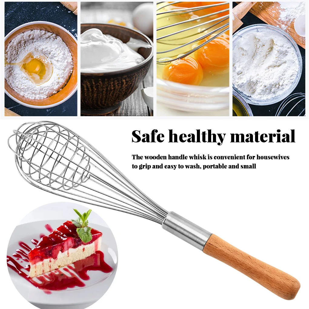 Kitchen Manual Egg Mixer Handheld Milk Frother Wood Handle Whisk Foam Maker Baking Coffee Stirrer
Kitchen Manual Egg Mixer Handheld Milk Frother Wood Handle Whisk Foam Maker Baking Coffee Stirrer