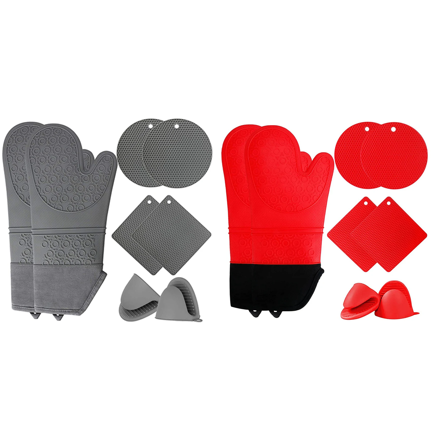 Silicone Oven Mitts And Hot Pads Set, Jumeijia 8Pcs Extra Long Kitchen Oven Silicone Gloves With Non-Slip Heat
Silicone Oven Mitts And Hot Pads Set, Jumeijia 8Pcs Extra Long Kitchen Oven Silicone Gloves With Non-Slip Heat