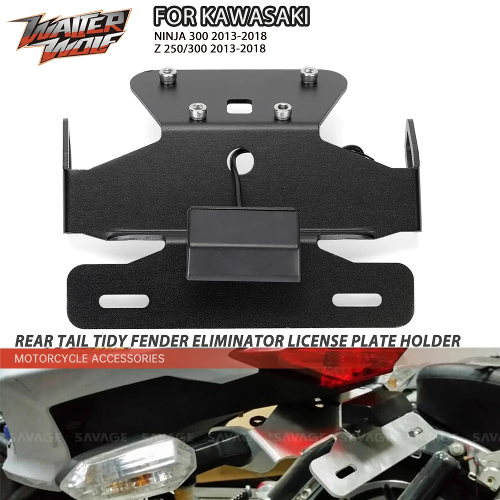 Motorcycle Rear License Plate Holder Tail Light Tidy Fender Eliminator For KAWASAKI NINJA 250/300 Number Frame Bracket Z250 Z300
Motorcycle Rear License Plate Holder Tail Light Tidy Fender Eliminator For KAWASAKI NINJA 250/300 Number Frame Bracket Z250 Z300