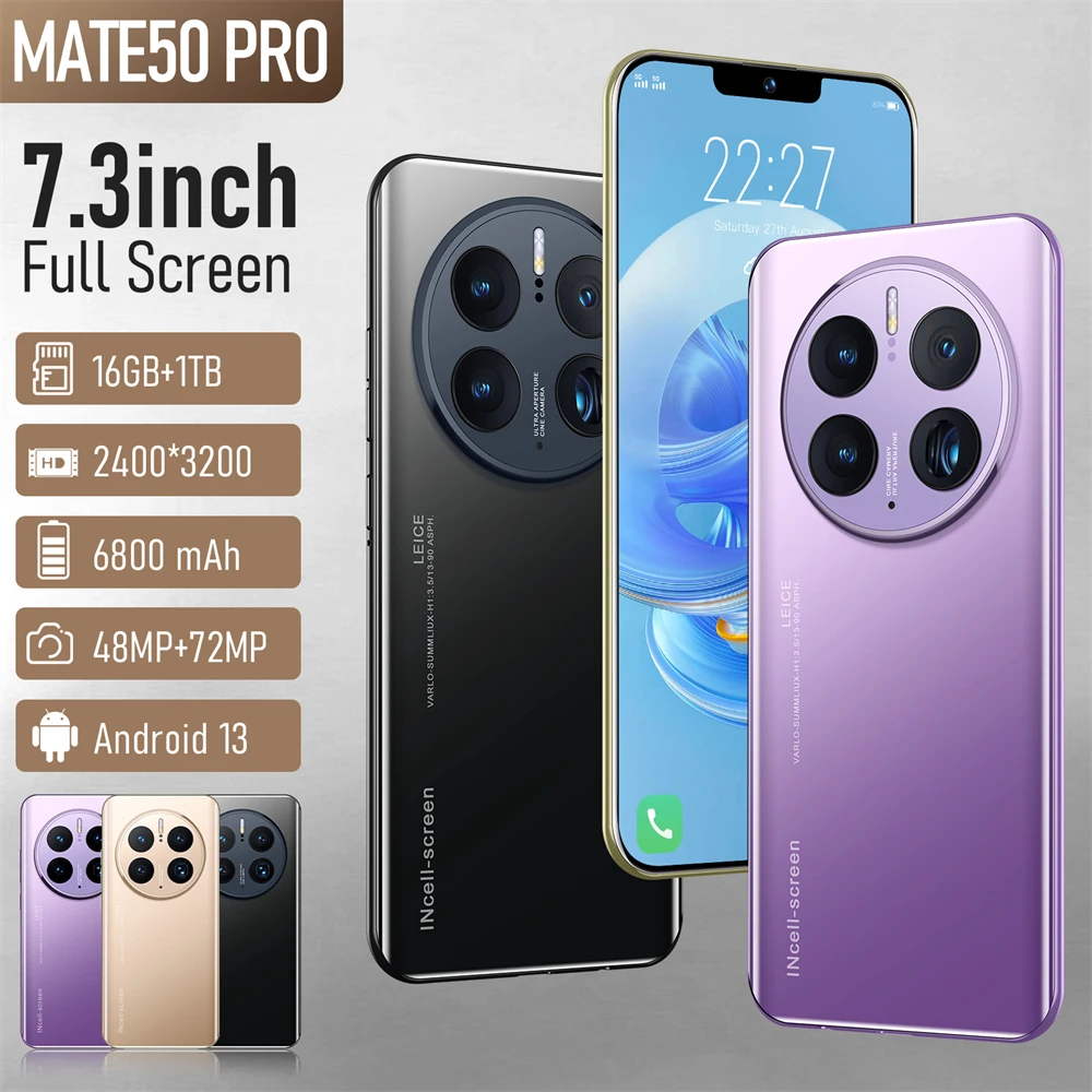 Brand New Mate 50 Por Smartphone 7.3 Inch Face ID 16GB+1TB Mobile Phones Global Version 4G 5G Cell Phone
Brand New Mate 50 Por Smartphone 7.3 Inch Face ID 16GB+1TB Mobile Phones Global Version 4G 5G Cell Phone