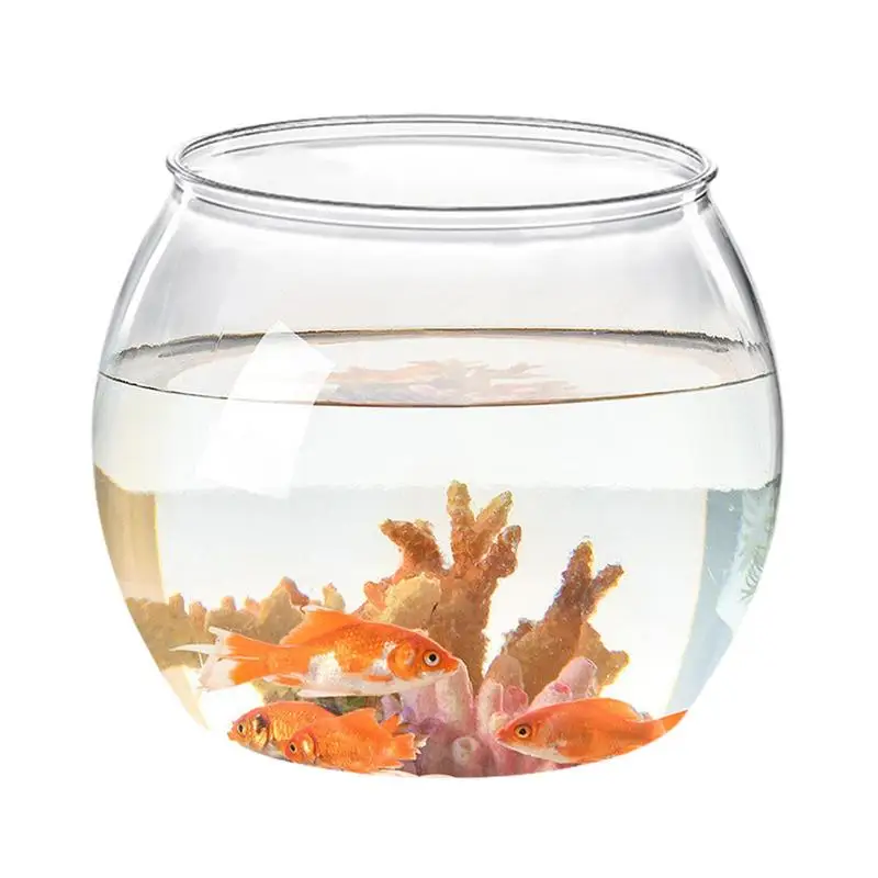 

Fish Tank Bowl Bowl Shaped Mini Aquarium For Freshwater And Saltwater Convenient Desk Aquarium for Office Home Decoration