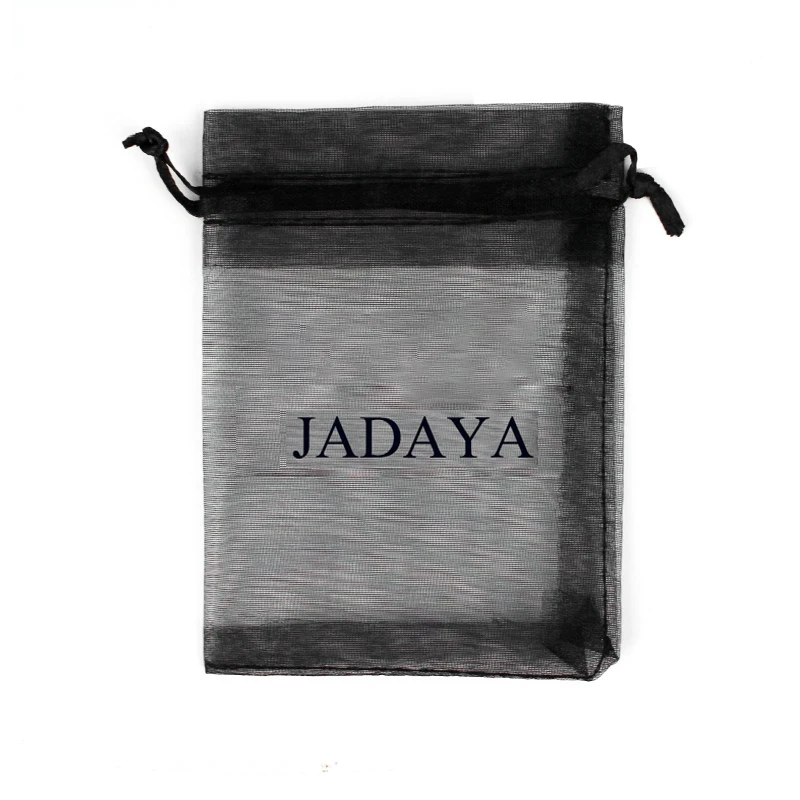 

25000pcs 7*9cm black organza bag with 4.06cm black color logo pay 1000dollar first