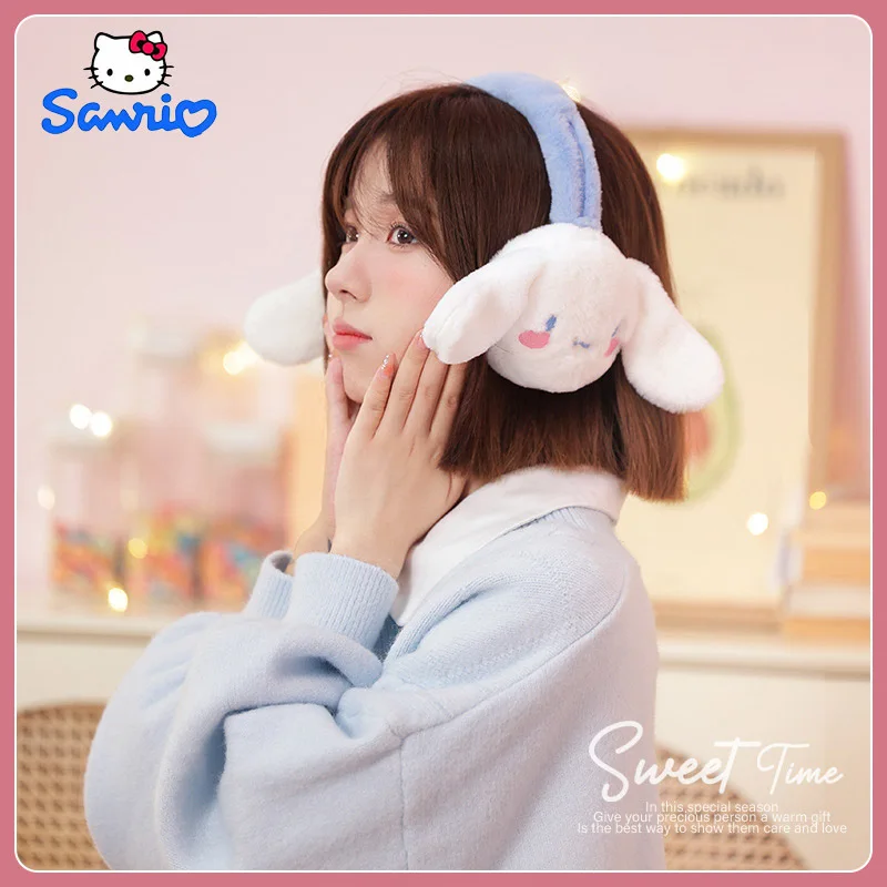 Зимние Бархатные утепленные наушники Sanrio Kuromi nakacco Cinnamoroll My Melody для девочек