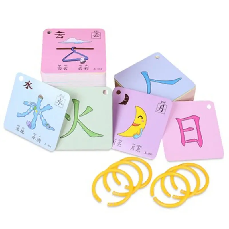 Китайские книги Pinyin карточки персонажи Hanzi обучение детский сад возраст карточка