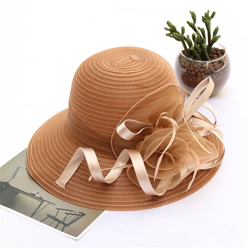 2023 New Fashion Women Summer Organza Sun Hats Wide Brim Elegant Flower Fascinator Hat Wedding Church Party UV Protection Cap
2023 New Fashion Women Summer Organza Sun Hats Wide Brim Elegant Flower Fascinator Hat Wedding Church Party UV Protection Cap