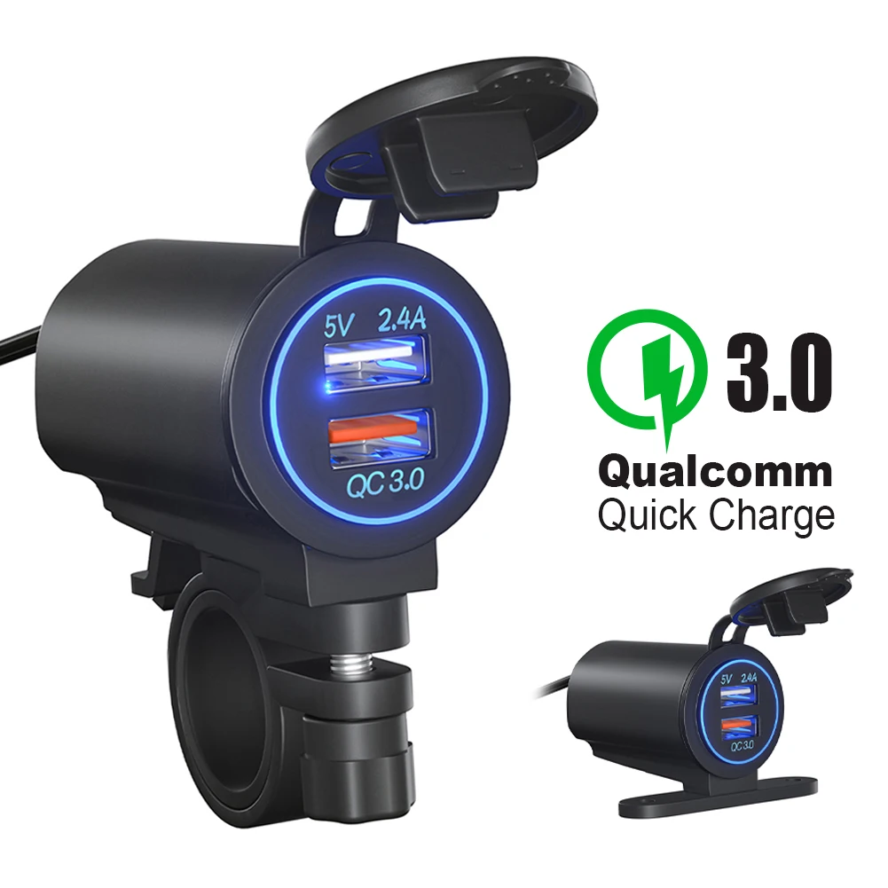Motorcycle Vehicle-Mounted Charger Waterproof USB Adapter 12V/24V Phone Dual USB Port Quick Charge QC3.0 Moto Accessory
Motorcycle Vehicle-Mounted Charger Waterproof USB Adapter 12V/24V Phone Dual USB Port Quick Charge QC3.0 Moto Accessory