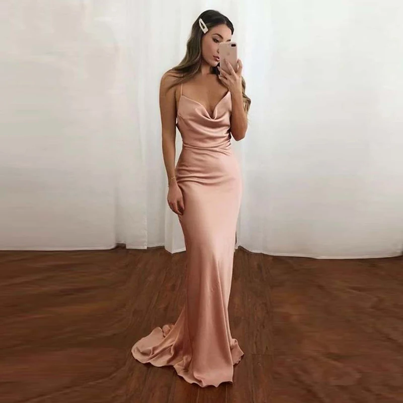 GUXQD New Arrival Spaghetti Long Mermaid Elastic Satin Evening Dresses Simple Long Prom Dresses Court Train Abendkleider Custom
GUXQD New Arrival Spaghetti Long Mermaid Elastic Satin Evening Dresses Simple Long Prom Dresses Court Train Abendkleider Custom