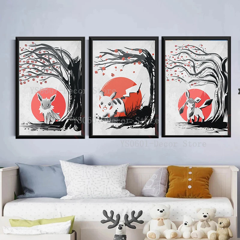 Japanese Style Abstract Pokemon Posters Anime Pikachu Canvas Painting Wall Art Mural Living Room Bedroom Decor Home Decoration
Japanese Style Abstract Pokemon Posters Anime Pikachu Canvas Painting Wall Art Mural Living Room Bedroom Decor Home Decoration