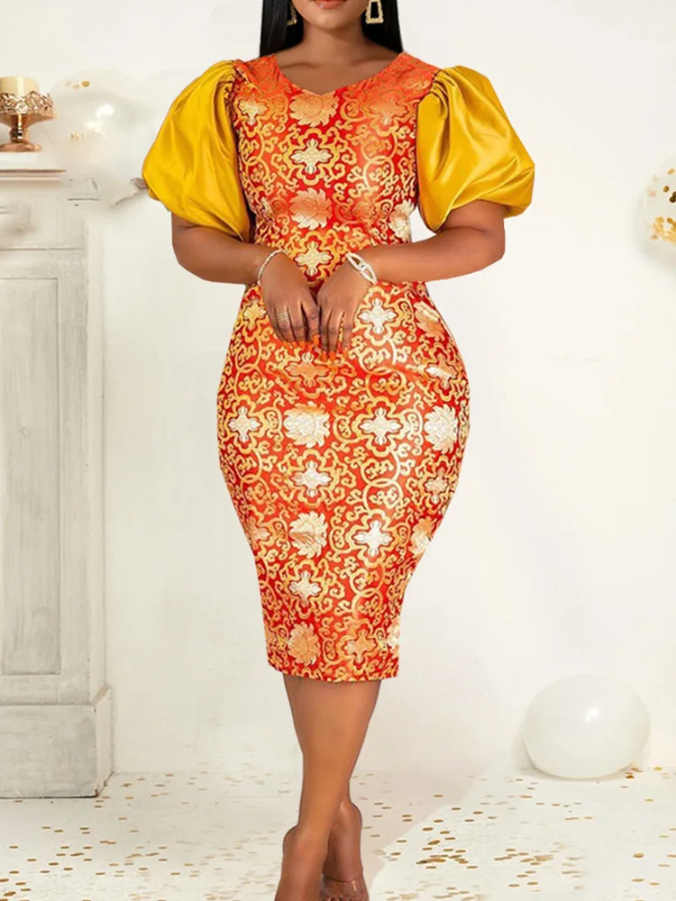 Floral Print Half Lantern Sleeve Sheath Office Lady Dress Women Bodycon Midi Party Dresses 2022 African Summer Pencil Maxi Robe
Floral Print Half Lantern Sleeve Sheath Office Lady Dress Women Bodycon Midi Party Dresses 2022 African Summer Pencil Maxi Robe