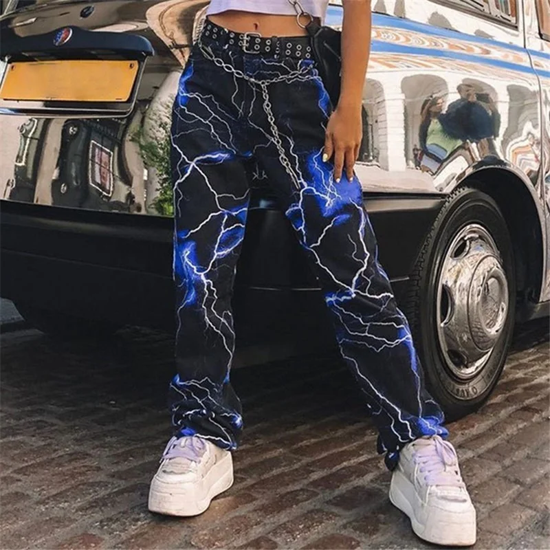 Fashion Street Lightning Printed Wide Leg Casual Pants Spring and Autumn Slim Contrast High Waist Ladies Pants Women's Overalls
Fashion Street Lightning Printed Wide Leg Casual Pants Spring and Autumn Slim Contrast High Waist Ladies Pants Women's Overalls