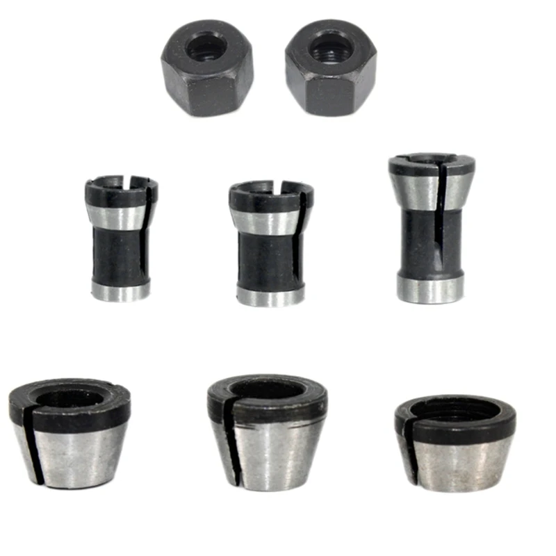8 Pcs Router Collet Set Chuck Heads Adapter For Drills Engraving Trimming Carving Machine Electric Router Milling Cutter
8 Pcs Router Collet Set Chuck Heads Adapter For Drills Engraving Trimming Carving Machine Electric Router Milling Cutter