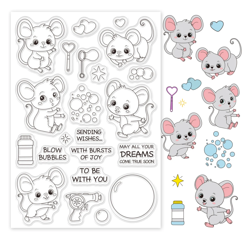 1Sheet Happy Bubble Mouse Clear Stamps Bubble Machine Silicone Clear Stamp Seals for Cards Making DIY Scrapbooking Photo
1Sheet Happy Bubble Mouse Clear Stamps Bubble Machine Silicone Clear Stamp Seals for Cards Making DIY Scrapbooking Photo