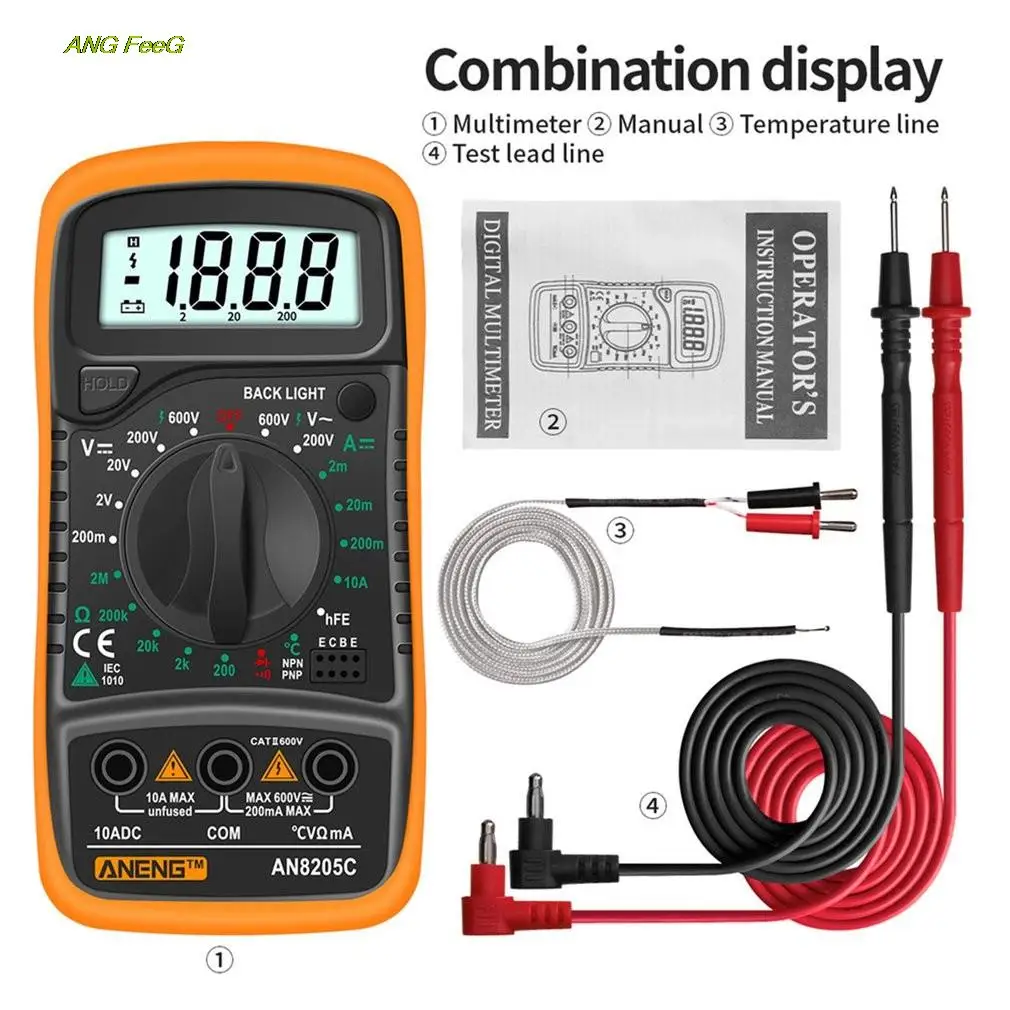 Professional Digital Multimeter AC/DC Ammeter Volt Ohm Tester Meter Multimetro With Thermocouple LCD Backlight Portable
Professional Digital Multimeter AC/DC Ammeter Volt Ohm Tester Meter Multimetro With Thermocouple LCD Backlight Portable
