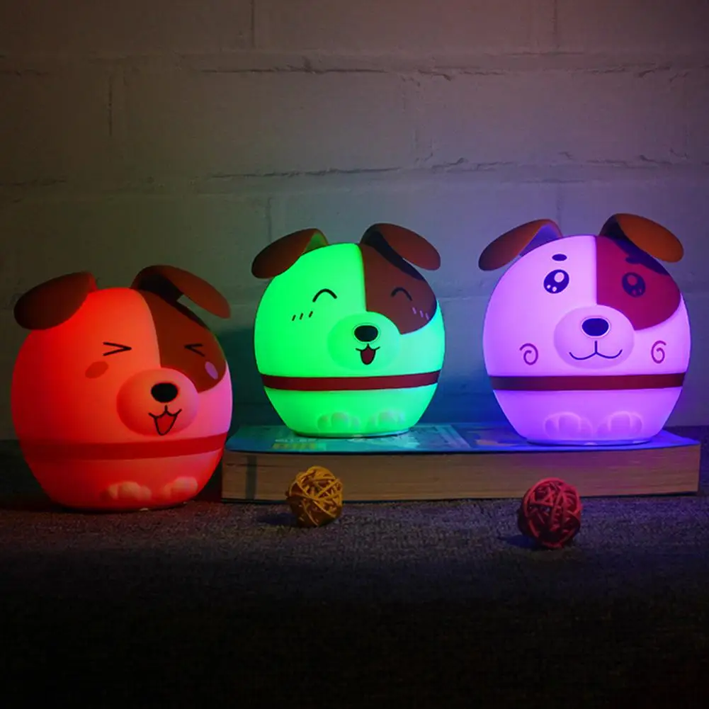 8 Colors LED Night Light Portable Silicone Dog Bedside Pat Lamp Energy Save Creative USB Bedroom Ornament Table Lighting
8 Colors LED Night Light Portable Silicone Dog Bedside Pat Lamp Energy Save Creative USB Bedroom Ornament Table Lighting