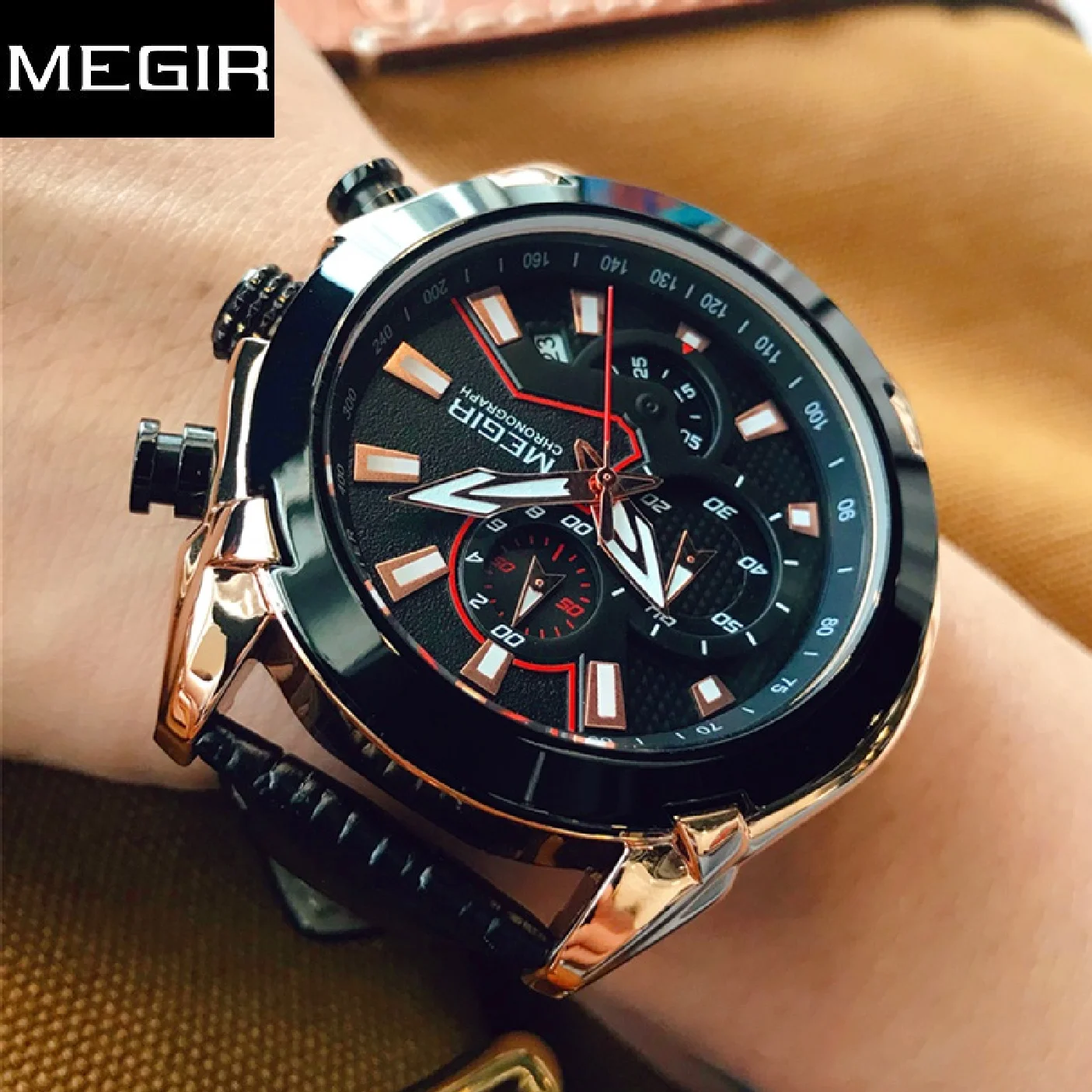 MEGIR Military Sport Watch Men Top Brand Luxury Leather Army Quartz WristWatch Clock Male Creative Chronograph Relogio Masculino
MEGIR Military Sport Watch Men Top Brand Luxury Leather Army Quartz WristWatch Clock Male Creative Chronograph Relogio Masculino