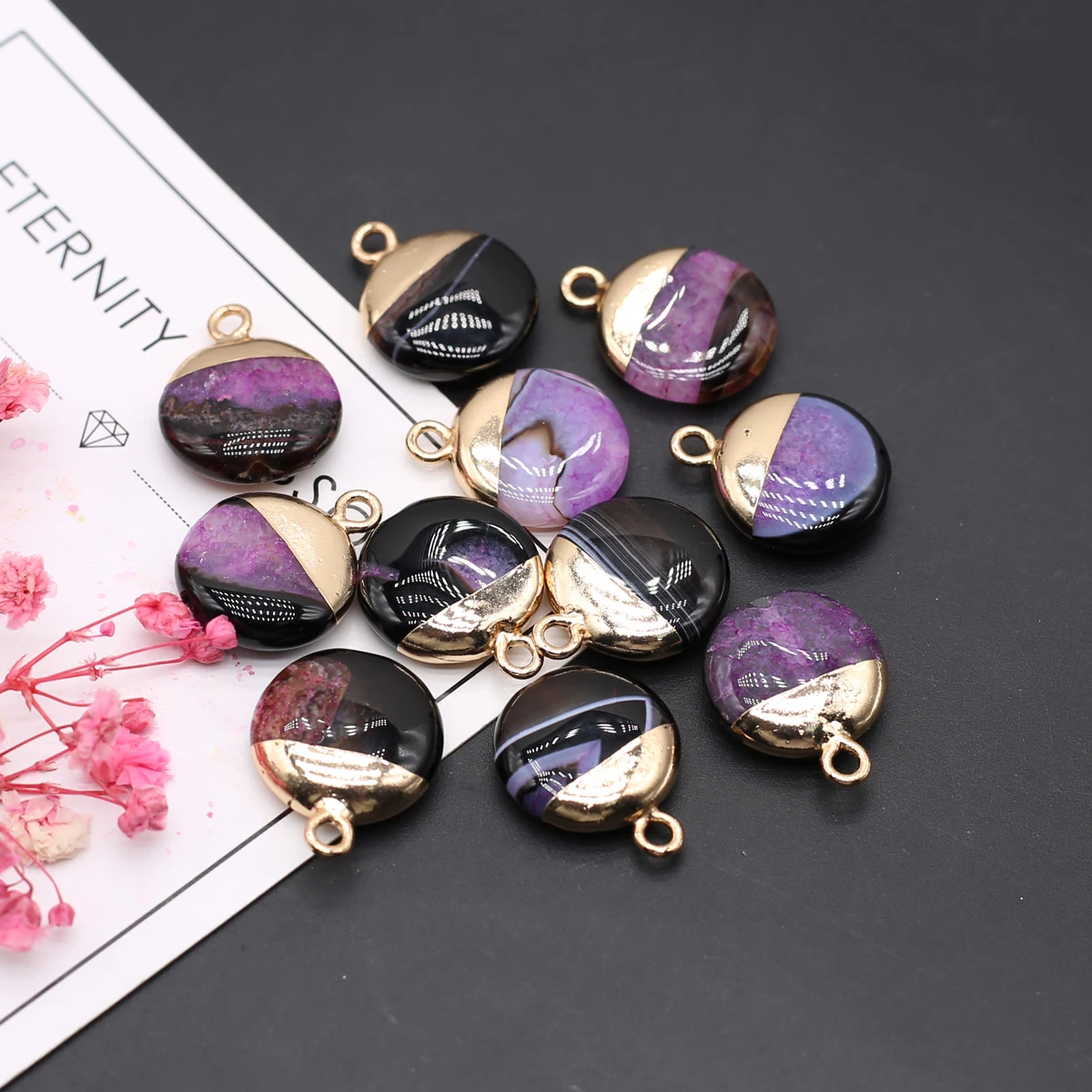 Natural Stone Amethyst Gold Plated Round Single Pendant Jewelry Making DIY Necklace Earrings Accessories Gift Party Decor18x23mm
Natural Stone Amethyst Gold Plated Round Single Pendant Jewelry Making DIY Necklace Earrings Accessories Gift Party Decor18x23mm