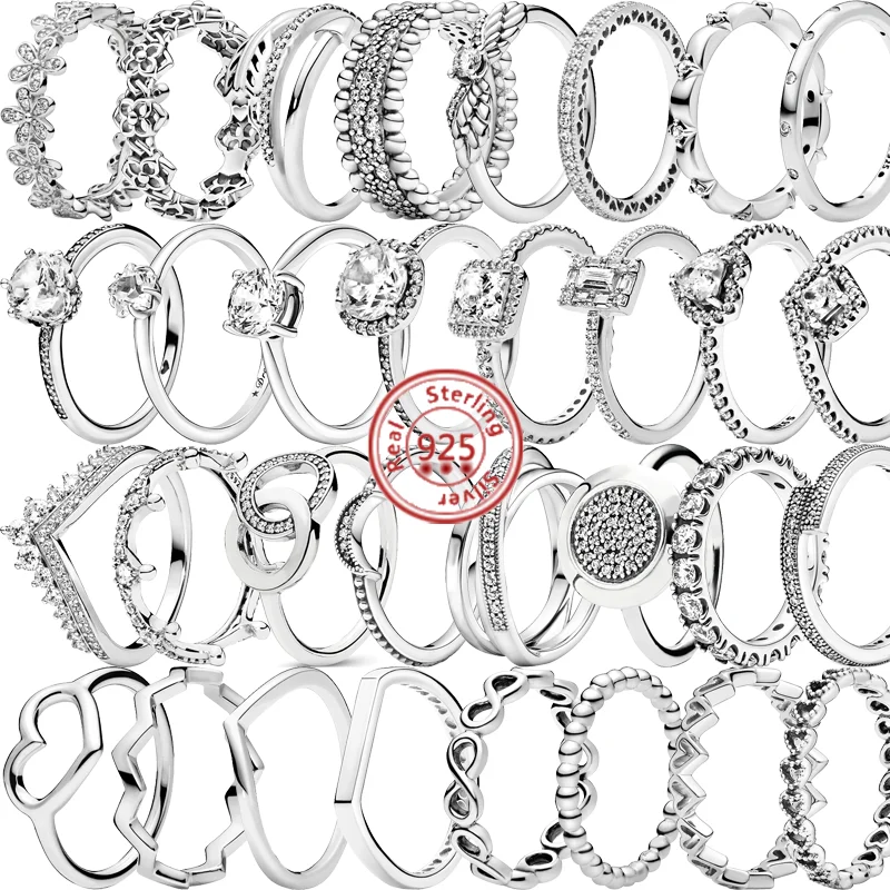 Authentic 100% 925 Sterling Silver Crown Heart Flower Wing Clear Zircon Sparkling CZ Pantaro Rings For Women Jewelry Anniversary
Authentic 100% 925 Sterling Silver Crown Heart Flower Wing Clear Zircon Sparkling CZ Pantaro Rings For Women Jewelry Anniversary