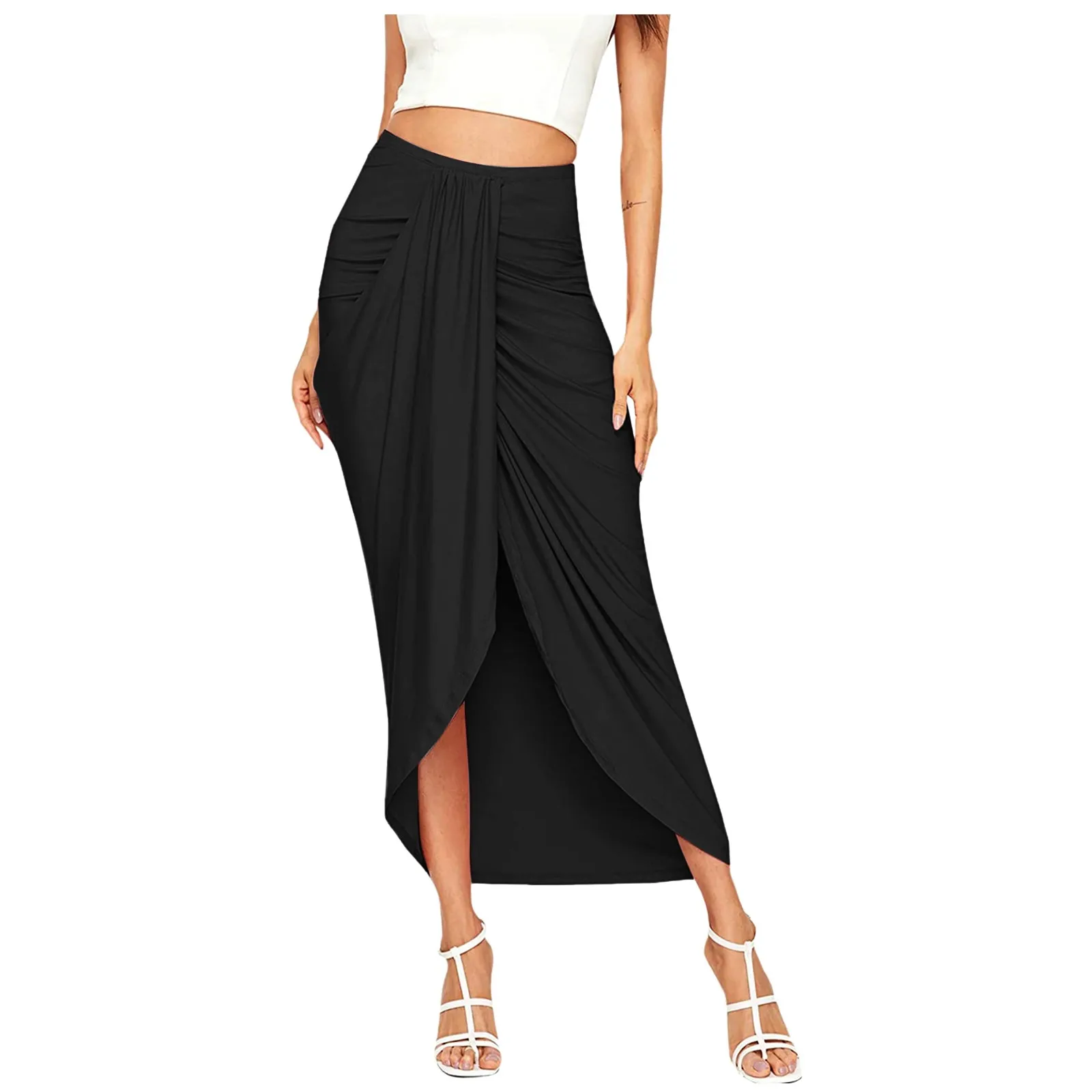 Maxi Draped Casual Slit Skirt Elastic High Asymmetrical Solid Women's Wrap Waist Skirt High-waisted skirt
Maxi Draped Casual Slit Skirt Elastic High Asymmetrical Solid Women's Wrap Waist Skirt High-waisted skirt
