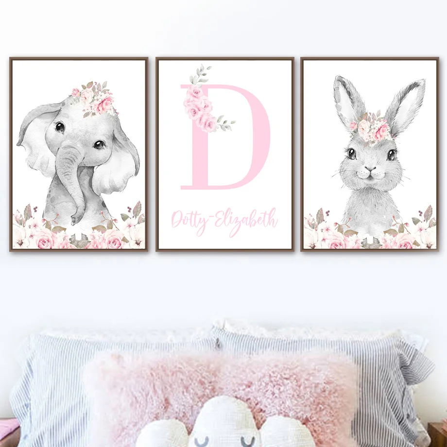 Custom Baby Name Elephant Rabbit Nursery Wall Art Canvas Painting Nordic Posters And Print Wall Pictures Kids Bedroom Home Decor
Custom Baby Name Elephant Rabbit Nursery Wall Art Canvas Painting Nordic Posters And Print Wall Pictures Kids Bedroom Home Decor