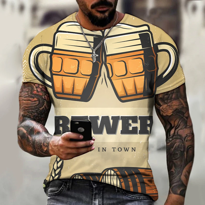 Men's T-shirts Beer Pattern O Neck Summer Fashion Hot Tops Street Tracksuit Oversized T-shirt Funny Outfit 3D Printed Harajuku
Men's T-shirts Beer Pattern O Neck Summer Fashion Hot Tops Street Tracksuit Oversized T-shirt Funny Outfit 3D Printed Harajuku
