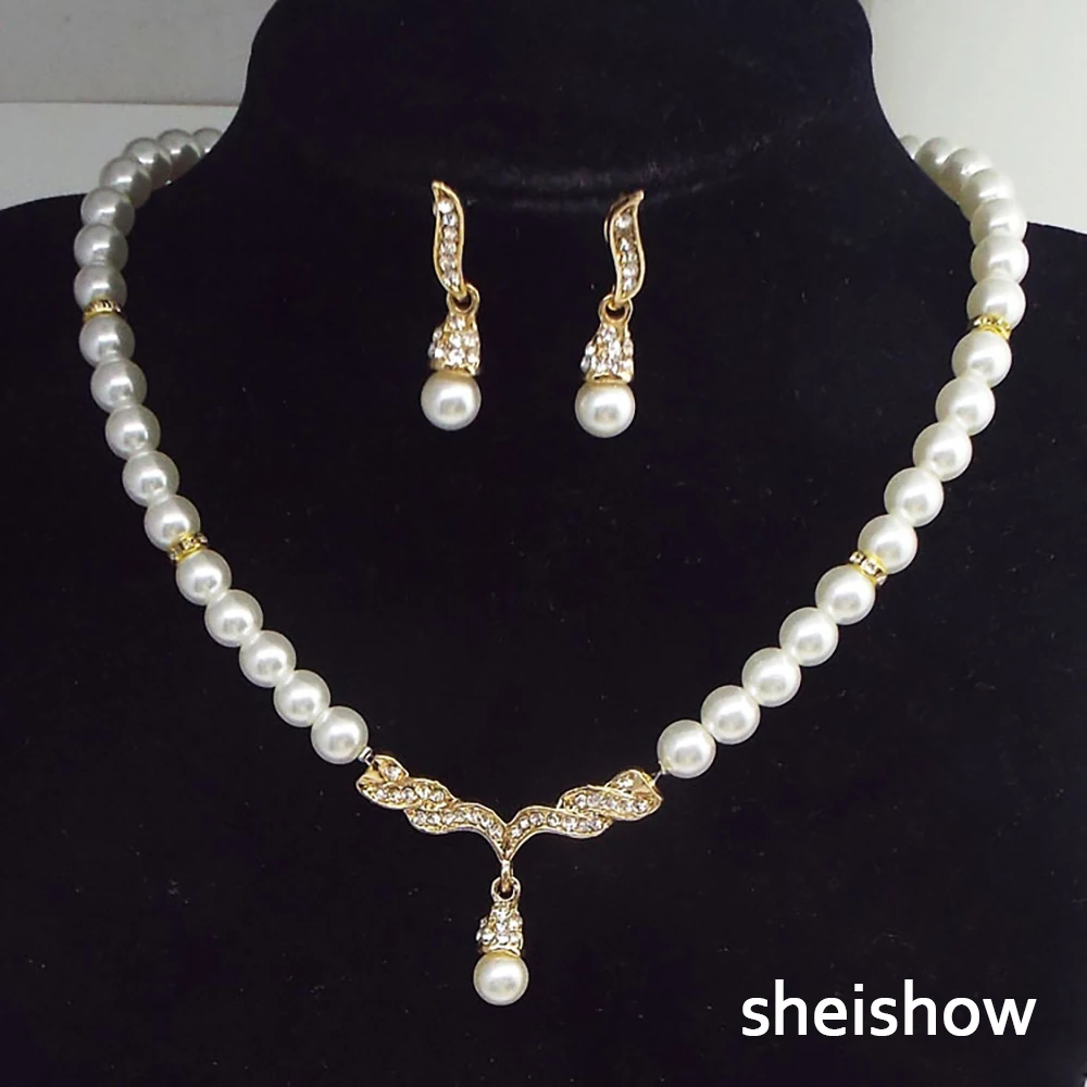 sheishow Luxury Pearl Necklace Earrings Set For Women Metal Full Rhinestone Geometric Pendant Bridal Wedding Accessories Jewelry
sheishow Luxury Pearl Necklace Earrings Set For Women Metal Full Rhinestone Geometric Pendant Bridal Wedding Accessories Jewelry