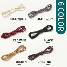 1 Pair Cotton Waxed Shoelaces Solid Color Round Oxford Shoe laces Boots Laces Waterproof Leather Shoelace Length 60-140cm